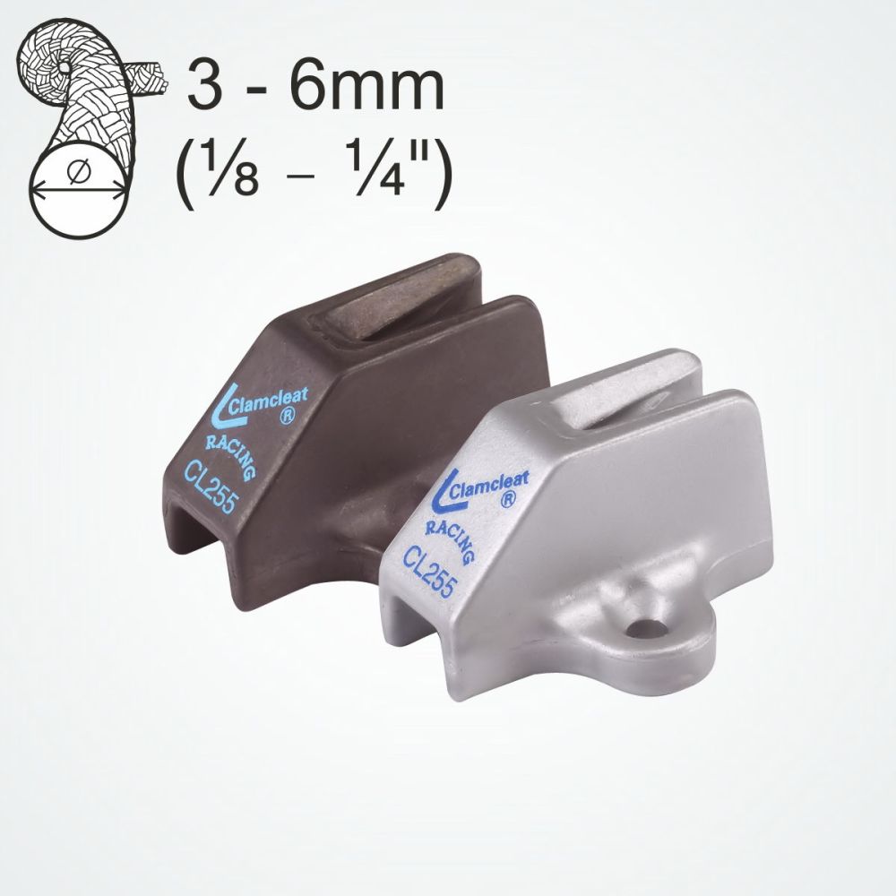 CLAMCLEAT CL255AN OMEGA Tauklemme für Leine 3-6mm eloxiert