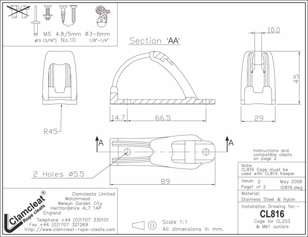 CLAMCLEAT CL816 Performance Bügel CAGE für CL211/CL814