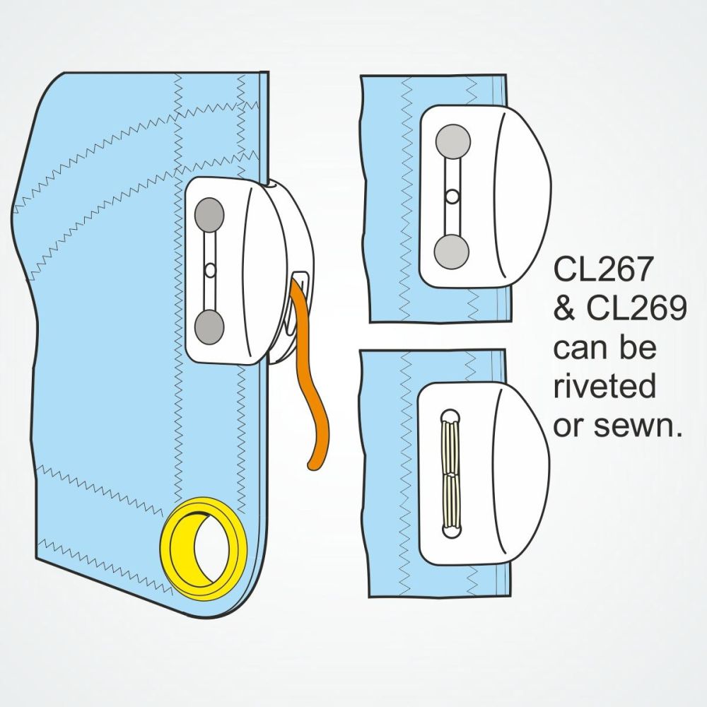 CLAMCLEAT CL267 RACING SAIL EDGE Liektauklemme Alu Tau 1-4mm