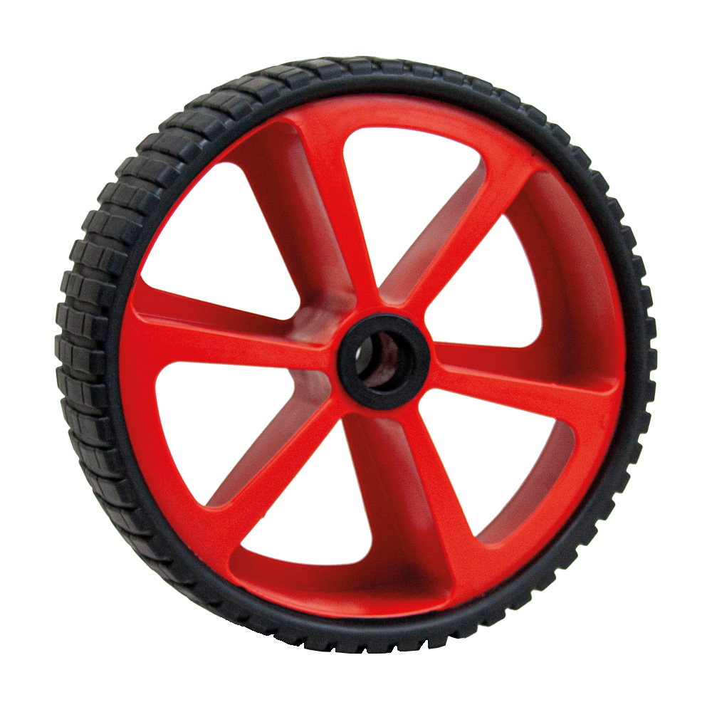 OPTIPARTS EX10781 Smallstar Vollgummireifen für alle Optiparts Slipwagen, AchsØ 25 mm, rote Speichenfelge