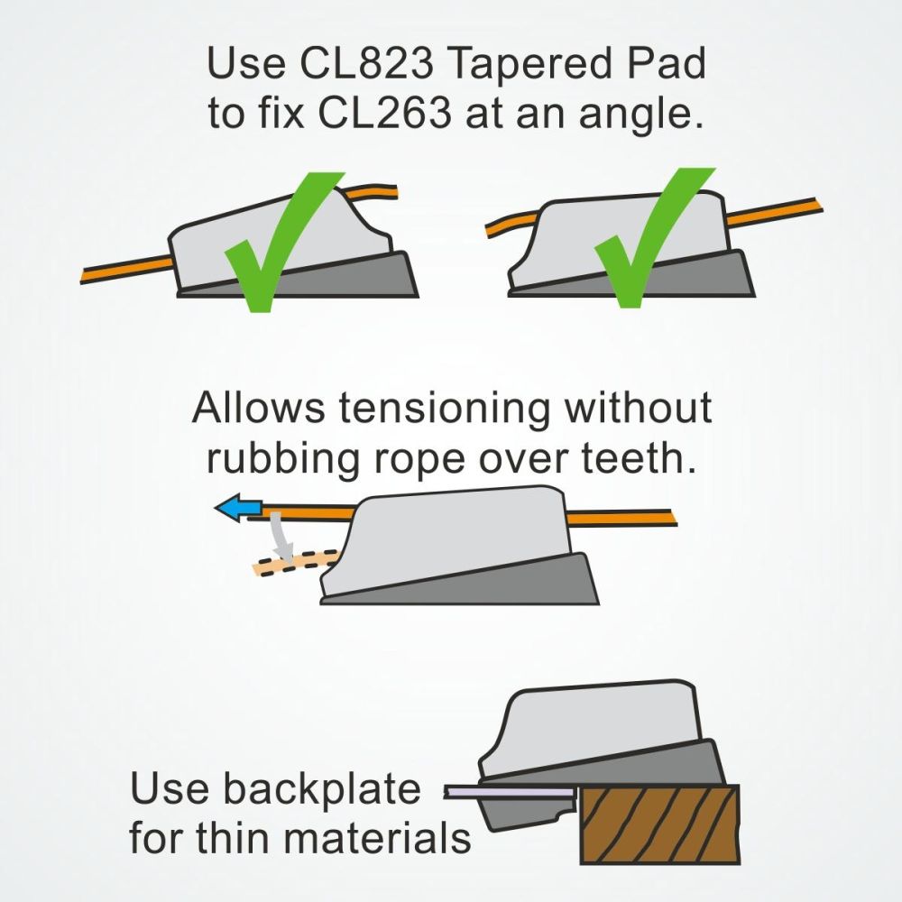 CLAMCLEAT CL263 NYLON MICROS Kompaktklemme für Tau 1-4mm