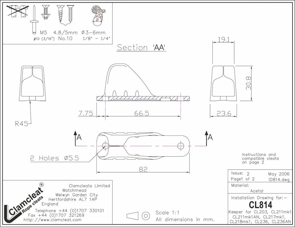 CLAMCLEAT CL814 Keeper