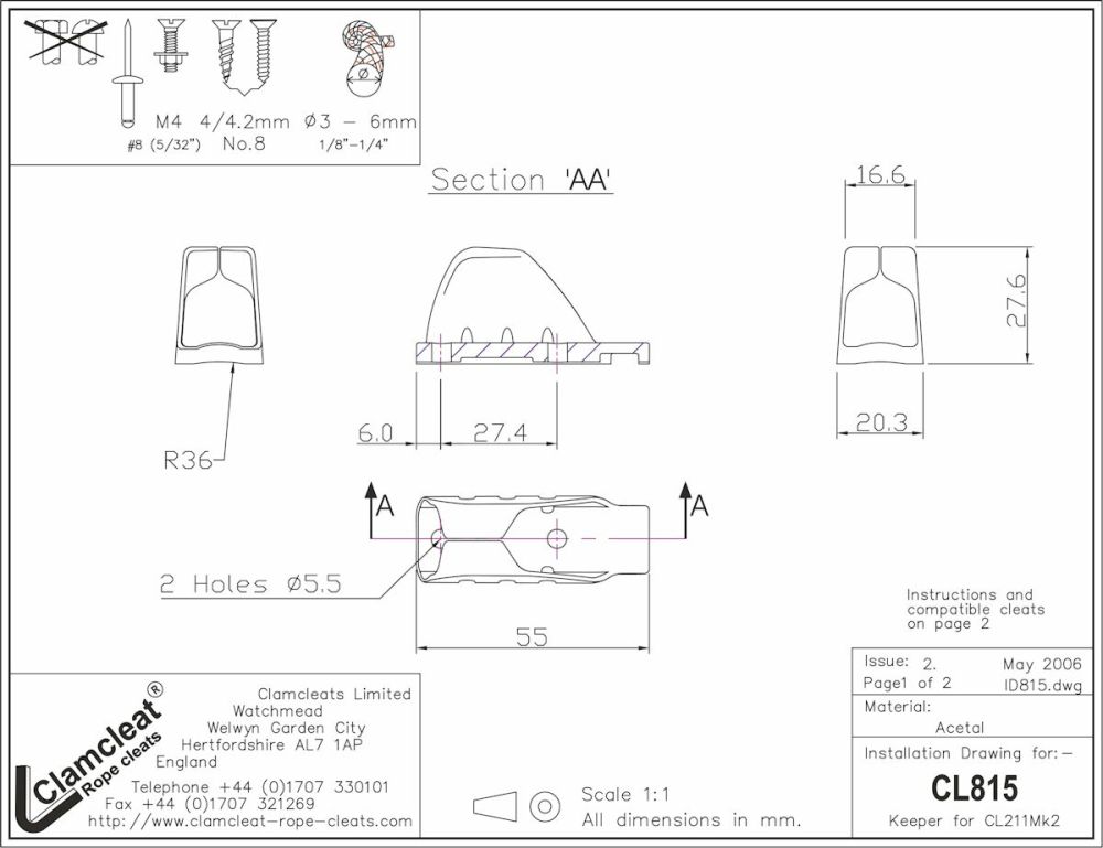 CLAMCLEAT CL815 Keeper