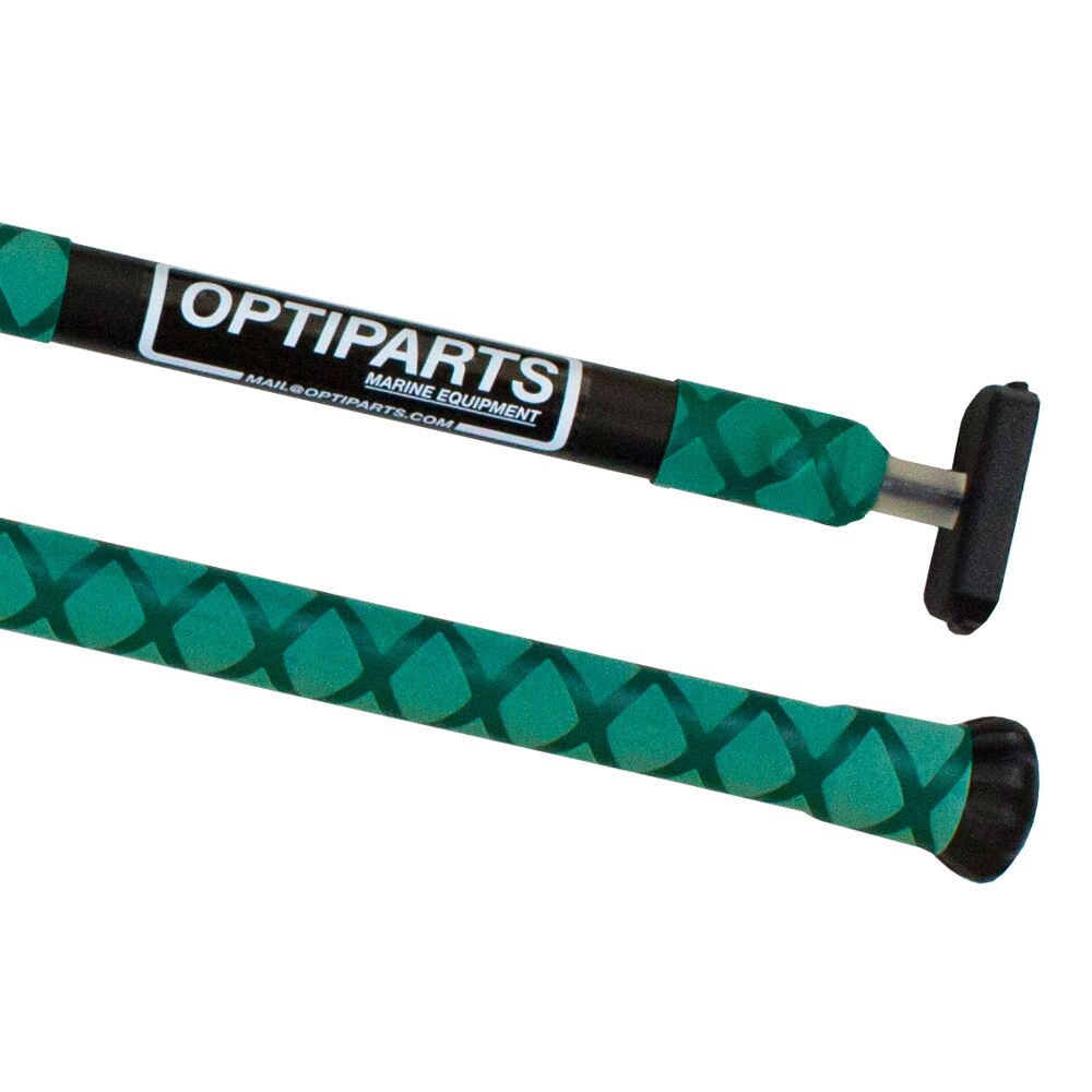 OPTIPARTS EX1145GR Optimist Pinnenausleger, 20mm, Aluminium, schwarz eloxiert, grüner X-Grip Handgriff