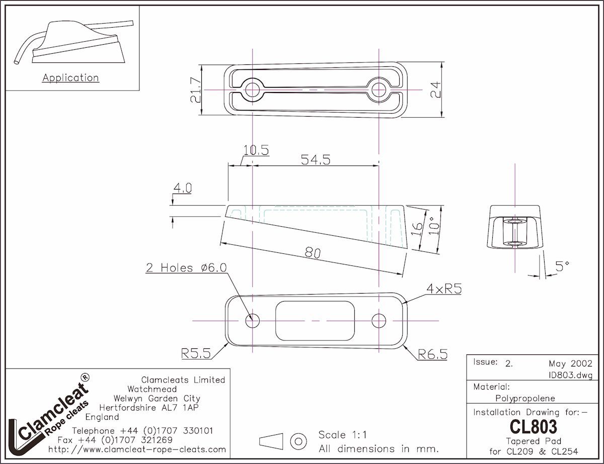 CLAMCLEAT CL803 Unterlegkeil für CL209