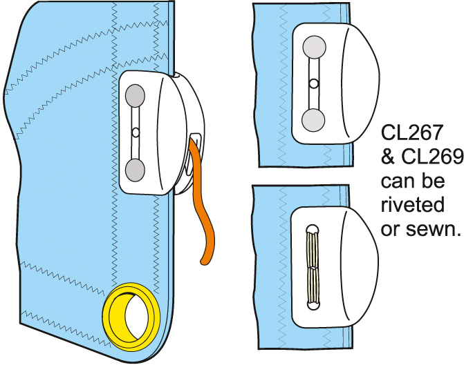 CLAMCLEAT CL267 RACING SAIL EDGE Liektauklemme Alu Tau 1-4mm