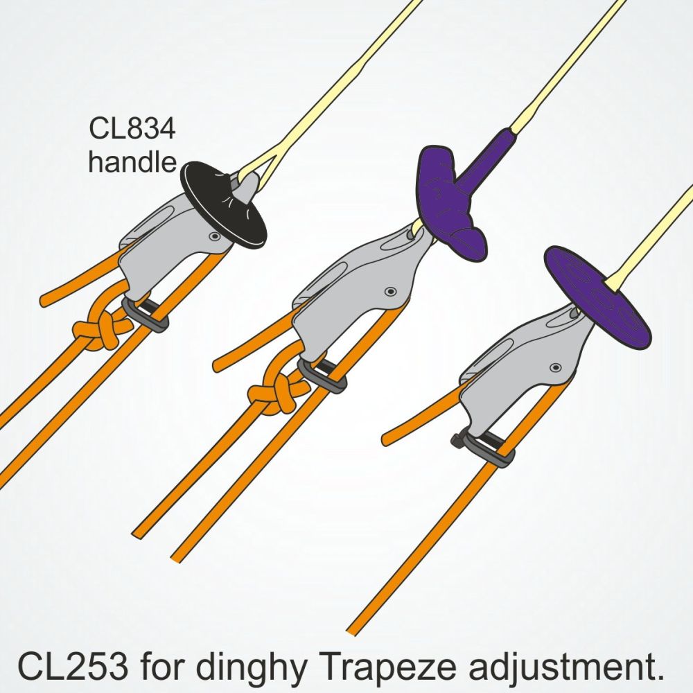 CLAMCLEAT CL253 Trapez und Niederholerklemme Alu Tau 4-8mm